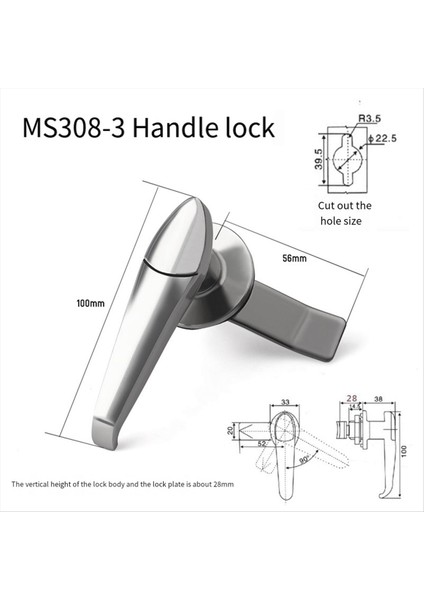 MS308-3 Seviye Tut Hal Cam Kilidi, Dış Mekan Dağıtım Dolabı Tutamak Lokaliz Dolabı Şasi Kabini Kapı Kilidi (Yurt Dışından) fiyatları