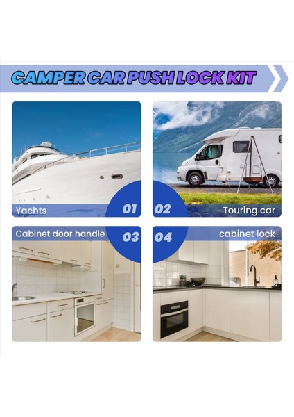 3pcs Araba Itme Kilidi Rv Karavan Tekne Motor Ana Dolap Çekmecesi Mandal Düğmesi Kilitler Anahtarsız Kapı Kilidi Donanımı (Yurt Dışından) fırsatları
