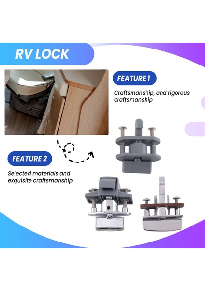 3pcs Araba Itme Kilidi Rv Karavan Tekne Motor Ana Dolap Çekmecesi Mandal Düğmesi Kilitler Anahtarsız Kapı Kilidi Donanımı (Yurt Dışından) indirimleri