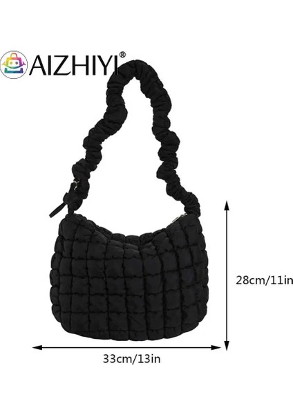 Yeşil Kadın Crossbody Çanta Pilili Bulut Kapitone Onay Bayan Çanta Uzay Pamuk Moda Basit Büyük Kapasiteli Rahat Alışveriş Çantası (Yurt Dışından) fırsatları