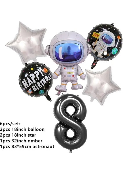 Balonlar 6 Adet Patlamış Mısır Kutusu Çocuklar Için Astronot Uzay Gemisi Güneş Uzay Doğum Günü Partisi Bebek Duş Parti Malzemeleri Hediye Çantası Aperatif Dekorasyon (Yurt Dışından)
