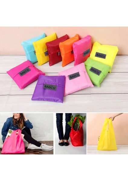Pembe 1 Adet Taşınabilir Katlanır Alışveriş Çantası Dayanıklı Hafif Yerden Tasarruf Sağlayan Büyük Kapasiteli Polyester Tote Yeniden Kullanılabilir Kare Saplı Çanta (Yurt Dışından) fiyatları