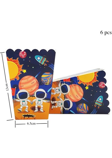 6 Adet Popcornbox 6 Adet Patlamış Mısır Kutusu Çocuklar Için Astronot Uzay Gemisi Güneş Alanı Doğum Günü Partisi Bebek Duş Parti Malzemeleri Hediye Çantası Aperatif Dekorasyon (Yurt Dışından) fırsatları