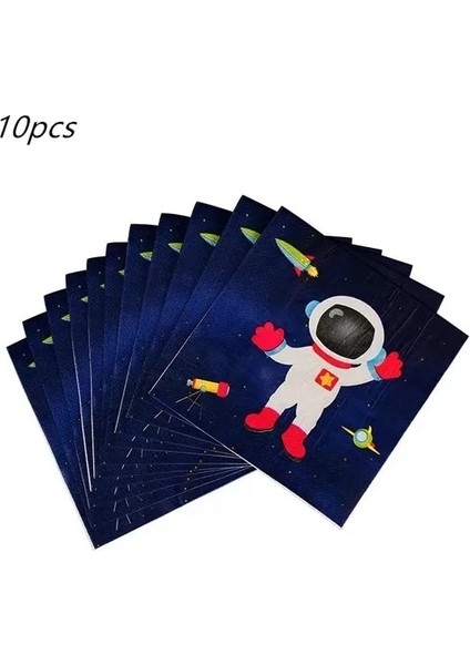 Peçeteler 10 Adet Patlamış Mısır Kutusu Çocuklar Için Astronot Uzay Gemisi Güneş Uzay Doğum Günü Partisi Bebek Duş Parti Malzemeleri Hediye Çantası Aperatif Dekorasyon (Yurt Dışından)