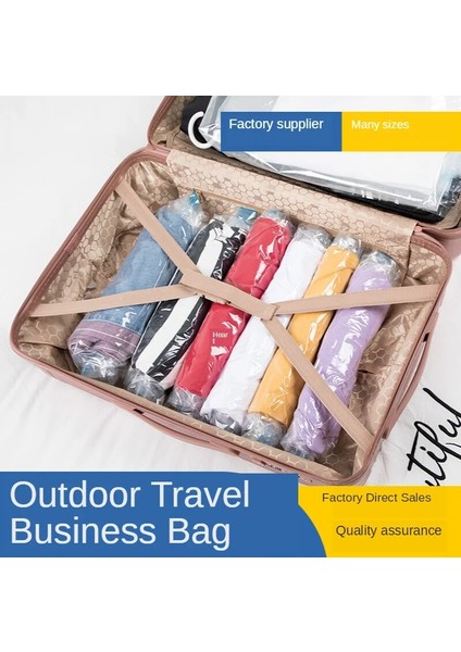 40X50CM Pompasız Ev Uygun Vakum Torbası Depolama Organizatör Şeffaf Elbise Mühür Sıkıştırılmış Seyahat Tasarruflu Yer Çanta Paketi (Yurt Dışından)