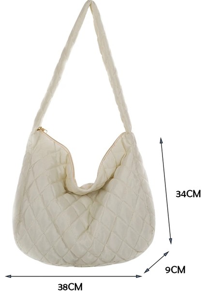 Siyah Kadın Omuz Çantaları Kış Uzay Aşağı Çanta Bulut Omuz Çantası Kadın Saf Renk Kapitone Büyük Crossbody Çanta (Yurt Dışından) fiyatları