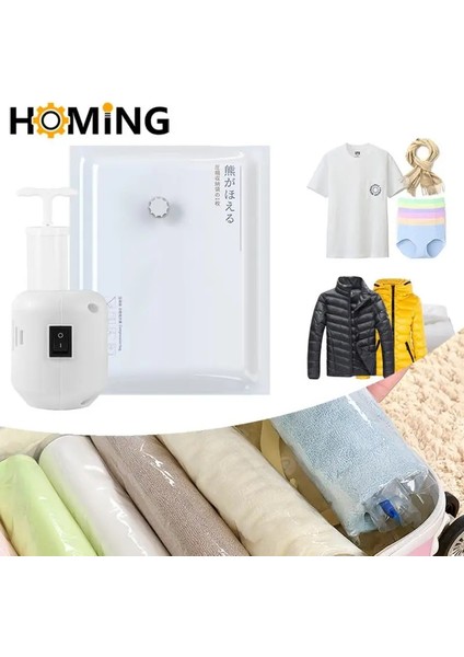 B 50X70 cm 1 Adet Sıkıştırılmış Çanta Elektrikli Pompa El Haddeleme Seyahat Vakum Torbası Pompası Mini Vakumlama Makinesi Makinesi Space Saver Giysi Organizatör (Yurt Dışından) modelleri