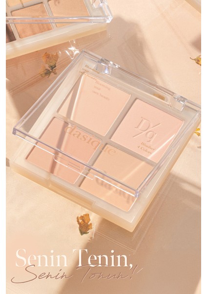 Karıştırılabilir Renklere Sahip 4lü Allık Paleti Dasıque Blending Mood Cheek (#01 Warm Blending)