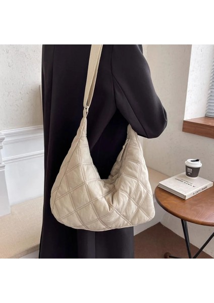 Zeytin Yeşili Bir Moda Yastıklı Naylon Kadın Omuz Çantası Uzay Pedi Aşağı Pamuk Alışverişçi Crossbody Çanta Bayan Kadın Kış Kapitone Hobo Çanta (Yurt Dışından) fiyatları