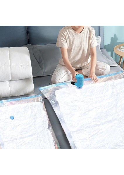 1 Adet 80X100CM Vakum Saklama Torbaları USB ile Elektrikli Vakum Pompası Giysi, Yatak, Yastık, Havlu, Battaniye, Uzay Tasarrufu Seyahat Vakum Torbası Depolama (Yurt Dışından) fırsatları