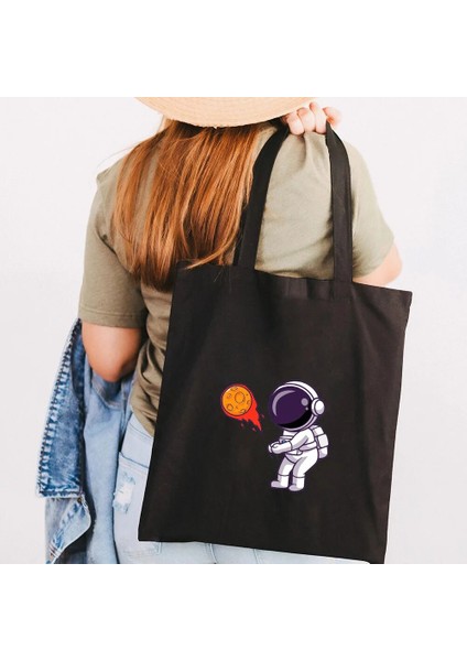W22 35X40 cm Sevimli Ay Uzay Astronot Gezegen Satürn Yıldız Kedi Domuz Corgi Evren Kadın Kanvas Omuz Çantası Pamuk Alışveriş Plaj Çanta (Yurt Dışından) indirimleri