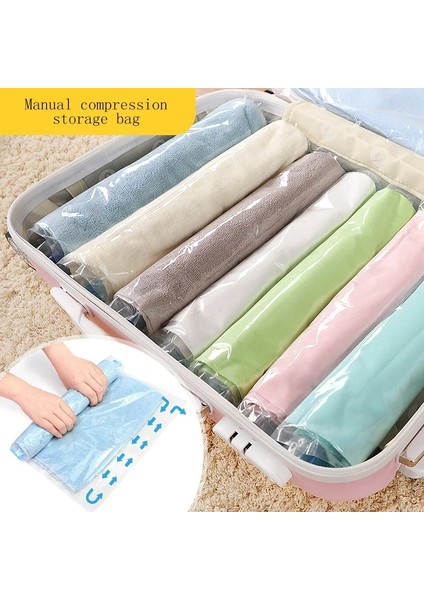 S 35X50CM 1 Adet Elbise Sıkıştırma Saklama Torbaları El Haddeleme Giyim Plastik Vakum Ambalaj Çuval Seyahat Bagaj Bavul Uzay Tasarrufu Çanta (Yurt Dışından) fiyatları