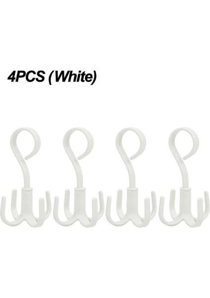 4 Adet Beyaz 1/2/4 Adet 306° Dönen Askılı Kancalar Yerden Tasarruf Sağlayan Dolap Organizatör Giysi Rafı Çanta Ayakkabı Eşarp Askısı Dolap Asılı Tutucu (Yurt Dışından)