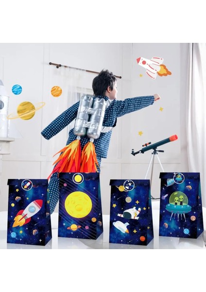 Stil 3 20X12X8 cm 8/30 Adet Setleri Astronot Hediye Çanta Çıkartmalar Dış Uzay Parti Evren Serisi Doğum Günü Partisi Süslemeleri Bebek Duş Malzemeleri (Yurt Dışından) modelleri