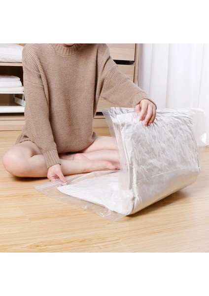 60X40 cm 1 Parça Elbise Vakum Saklama Torbaları Ev Dolap Organizatör Sıkıştırılmış Mühürleyen Ambalaj Çantası Giyim Yorgan Seyahat Yerden Tasarruf (Yurt Dışından) modelleri