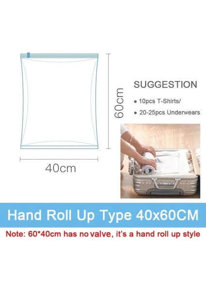 40X60CM 2 Parça Manuel Sıkıştırma Vakum Saklama Çantası Giysiler Için Yorganlar Battaniyeler Yastıklar Ev Düzenleyici Mühür Çanta Space Saver Pompaya Gerek Yok (Yurt Dışından)