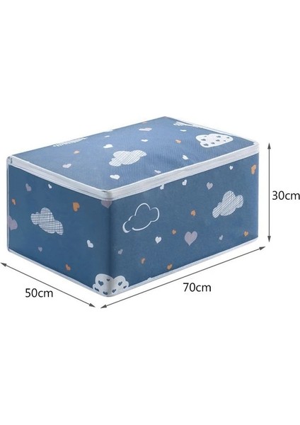 70X50X30CM Dolap Katlanabilir Yorgan Organizatör Saklama Çantası Kapaklı Elbise Bagaj Nem Geçirmez Saklama Çantası Uzay Tasarruf Çantası Büyük Kapasiteli (Yurt Dışından)