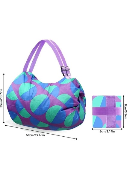 B-Geometrik Mor Katlanabilir Alışveriş Çantası Uzay Tasarrufu Yeniden Kullanılabilir Süpermarket Bakkal Alışveriş Çantası Seyahat Plaj Spor Spor Çantası Aperatifler Için Giysiler (Yurt Dışından)