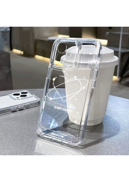 TA07 Iphone 13PRO Max Uzay Şeffaf Kılıf Iphone 11 Funda Iphone 14 15 Pro Max 13 12 Pro Max x Xs Xr 7 8 Artı Se 2022 Silikon Arka Kapak Coque (Yurt Dışından)