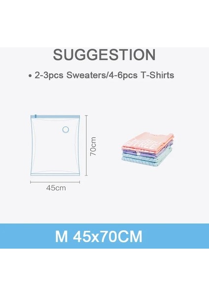 45X70 cm 1 Parça Vakum Saklama Torbaları El Sıkıştırılmış Mühür Çanta Yeniden Kullanılabilir Dolap Organizatör Giysi Yorgan Battaniye Kazak Yorgan Space Saver (Yurt Dışından)