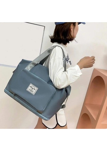 Pembe Katlanabilir Büyük Seyahat Kapasiteli Seyahat Spor Çantası Polyester Çizilmeye Dayanıklı Tote Günlük Yaşam Için Yer Tasarruflu Spor Çantası (Yurt Dışından) modelleri