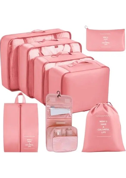 Pembe Bavul Organizatörleri Yerden Tasarruf Sağlayan Saklama Torbaları Verimli Dayanıklı Seyahat Paketleme Organizatörleri Dış Mekan Için Yerden Tasarruf Sağlayan Giysiler (Yurt Dışından)