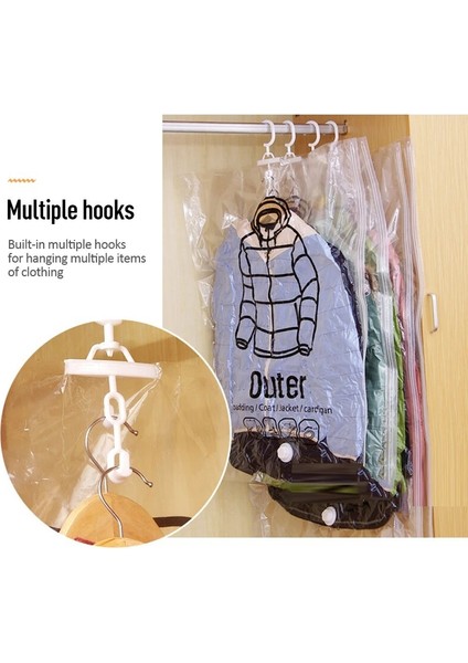 Pompa Kıyafet Dolabı Torbaları Katlanabilir Uzay Tasarrufu Sıkıştırma Organizatör Pompalama Vakum Mühür Depolama Çuval Askı Dolap Araçları (Yurt Dışından) fırsatları