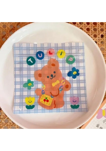 13.5cm x 13.5cm 12 Taşıması Kolay Sevimli Karikatür Aperatif Çantası Yaratıcı ve Sevimli Ambalaj Çantası Yer Kaplamaz Sıkıca Mühürlü (Yurt Dışından)