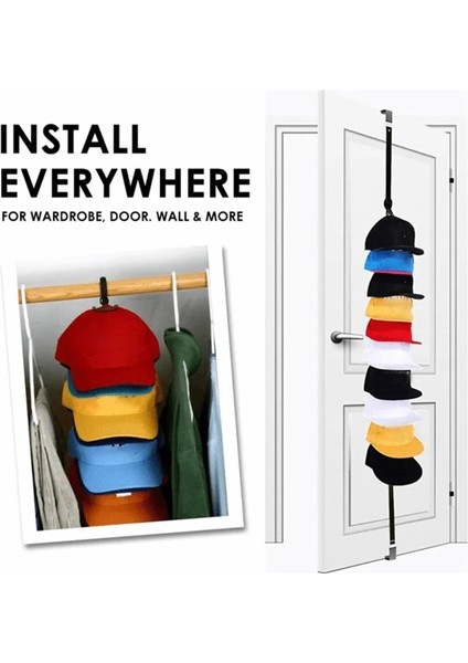 Bk Ayarlanabilir Kapak Askısı Çanta Şapka Tutucu Şapka Elbise Organizatör Kapı Arka Dolap Kanca Askı Ev Yurt Depolama Yerden Tasarruflu (Yurt Dışından) fiyatları