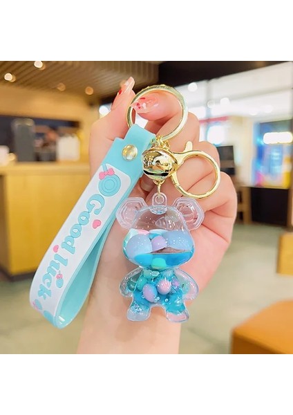 Mavi Sevimli Astronot Anahtarlık Uzay Kapsülü Lav Lambası Yağ Dolum Ayı Anahtarlık Hediye Kolye Çiftler Için Çanta Uğuru Aksesuarları (Yurt Dışından)