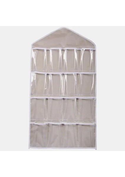 Bej Sıcak 16 Cepler Dolap Cepleri Temizle Asılı Çanta Çorap Sutyen Iç Kırtasiye Raf Askı Depolama Yerden Tasarruf Düzenli Organizatör (Yurt Dışından)