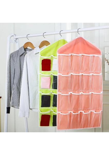 Bej Sıcak 16 Cepler Dolap Cepleri Temizle Asılı Çanta Çorap Sutyen Iç Kırtasiye Raf Askı Depolama Yerden Tasarruf Düzenli Organizatör (Yurt Dışından) modelleri