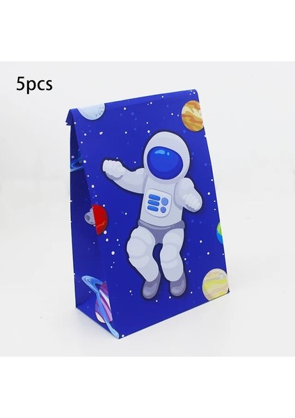 Space-H-5 Adet Uzay Astronot Parti Malzemeleri Davetiyeleri Hediye Kutusu Banner Saman Hediye Çantası Kek Topper Su Şişesi Doğum Günü Partisi Dekorasyon (Yurt Dışından)
