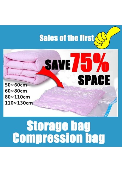M Süper Büyük Boy Uzay Tasarrufu Tasarrufu 80% Ev Organizatör Büstü Geçirmez Saklama Çantası Mühür Sıkıştırılmış Vakum Torbası Yorgan Elbise (Yurt Dışından)