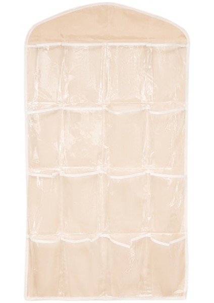 16GIRDS-BEJ 16 Cepler Dolap Cepleri Temizle Asılı Çanta Çorap Sutyen Iç Kırtasiye Raf Askı Depolama Yerden Tasarruf Düzenli Organizatör (Yurt Dışından)