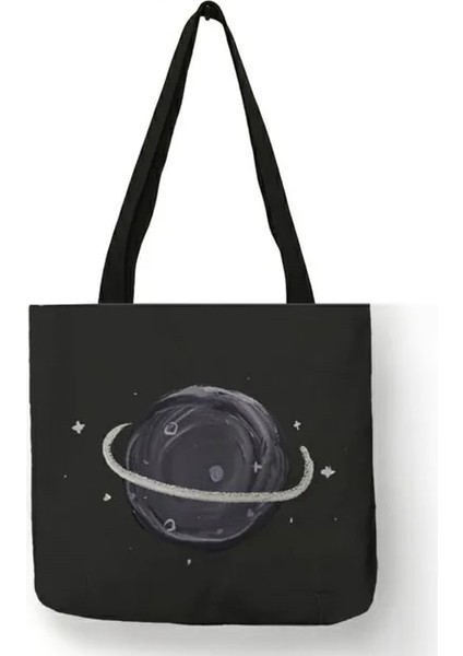 009 Karikatür Spaceman Astronot Uzay Tasarım Komik Çanta Açık Eğlence Omuz Çantaları Bakkaliye Için Yeniden Kullanılabilir Tote Alışveriş Çantası (Yurt Dışından)