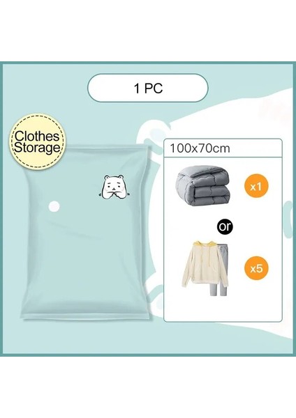 70X100CM Saklama Torbaları Organizatör Elbise Sıkıştırılmış Hava Vakum Torbası Giyim Yeniden Kullanılabilir Nem Geçirmez Space Saver Ev Depolama Çuval (Yurt Dışından)