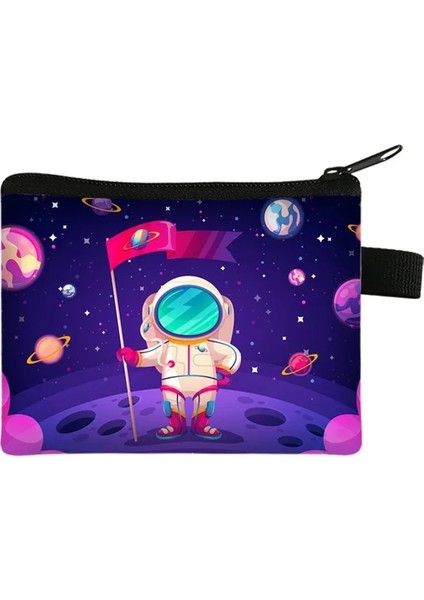 04 Bozuk Para Cüzdanı Mini Çanta Yeni Uzay Astronot Çocuk Sıfır Cüzdan Öğrenci Taşınabilir Kart Çantası Para Anahtarı Saklama Çantası Polyester El Çantası (Yurt Dışından) fırsatları