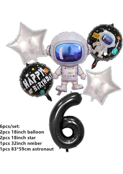 Balonlar 6 Adet Patlamış Mısır Kutusu Çocuklar Için Astronot Uzay Gemisi Güneş Uzay Doğum Günü Partisi Bebek Duş Parti Malzemeleri Hediye Çantası Aperatif Dekorasyon (Yurt Dışından)