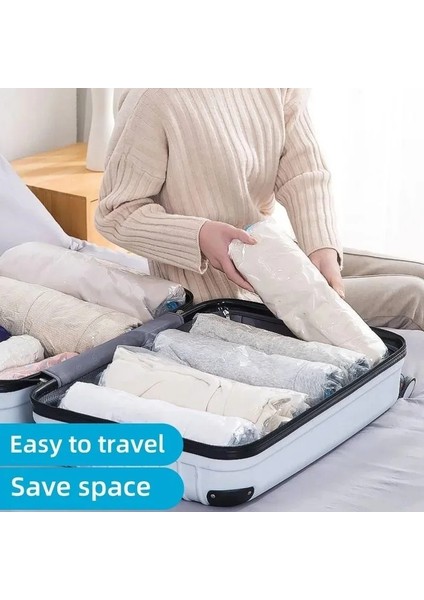 S (50X35CM) 2 Adet Elbise Sıkıştırma Saklama Torbaları El Haddeleme Giyim Plastik Vakum Ambalaj Çuval Seyahat Bagaj Bavul Uzay Tasarrufu Çanta (Yurt Dışından) fırsatları