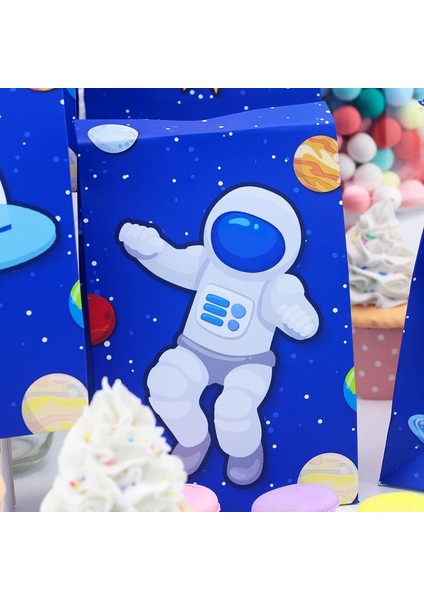 Payet 24 Adet Uzay Astronot Parti Malzemeleri Davetiyeler Hediye Kutusu Afiş Saman Hediye Çantası Kek Topper Su Şişesi Doğum Günü Partisi Dekorasyon (Yurt Dışından) fiyatları