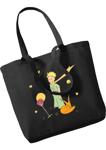 Blacka 35X40 cm Kadın Küçük Prens Dünya Uzay Y2K Sanat Alışveriş Çantası Baskı Orijinal Tasarım Beyaz Unisex Moda Seyahat Kanvas Çantalar (Yurt Dışından) indirimleri