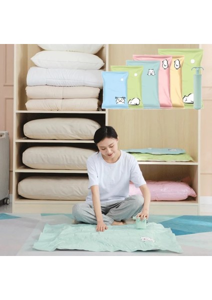 70X100CM Saklama Torbaları Sıkıştırma Vakum Torbaları Giysiler Için Ev Organizatör Manuel Hava Pompası Battaniye Pamuk Yorgan Space Saver Mühür Çanta (Yurt Dışından) modelleri