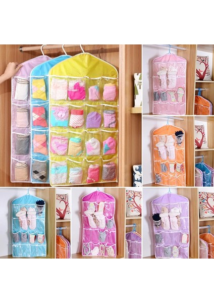11GIRDS-ROSE 16 Cepler Dolap Cepleri Temizle Asılı Çanta Çorap Sutyen Iç Kırtasiye Raf Askı Depolama Yerden Tasarruf Düzenli Organizatör (Yurt Dışından) indirimleri
