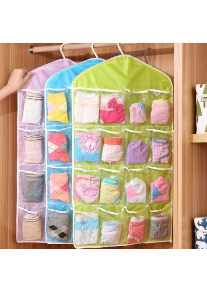 Bej 75X42CM Sıcak 16 Cep Dolap Cepleri Temizle Asılı Çanta Çorap Sutyen Iç Kırtasiye Raf Askı Depolama Yerden Tasarruf Düzenli Organizatör (Yurt Dışından) fırsatları