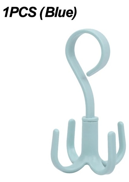 1 Adet Mavi 1/2/4 Adet 306° Dönen Askılı Kancalar Yerden Tasarruf Sağlayan Dolap Organizatör Giysi Rafı Çanta Ayakkabı Eşarp Askısı Dolap Asılı Tutucu (Yurt Dışından)