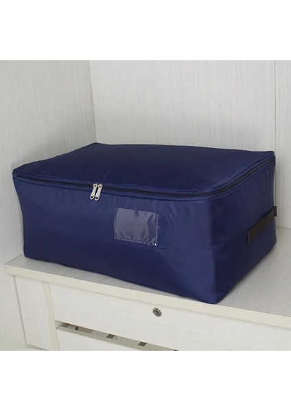 Koyu Mavi M 50X36X20CM Oxford Yorgan Çanta Kazak Saklama Kutusu Elbise Ambalaj Dolap Saklama Çantası Ev Katlanır Kutu Yerden Tasarruf Yatak Altında Elbise Bölücü (Yurt Dışından)