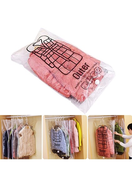 Yeşil Vakum Sıkıştırma Saklama Çantası Kancalı Aşağı Ceket Yeniden Kullanılabilir Yorgan Organizatör Yerden Tasarruf Su Geçirmez Asılabilir Saklama Torbaları (Yurt Dışından) fiyatları