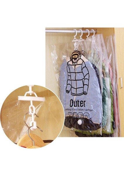 Yeşil Vakum Sıkıştırma Saklama Çantası Kancalı Aşağı Ceket Yeniden Kullanılabilir Yorgan Organizatör Yerden Tasarruf Su Geçirmez Asılabilir Saklama Torbaları (Yurt Dışından) indirimleri