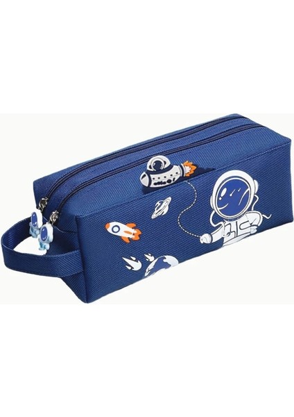 W0167B4 Uzay Astronot Taşınabilir Kalem Kutusu Sevimli Karikatür Çocuk Kırtasiye Çantası Büyük Kapasiteli Saklama Çantası Okul Öğrenci Kanvas Kalem Çantası (Yurt Dışından) fiyatları